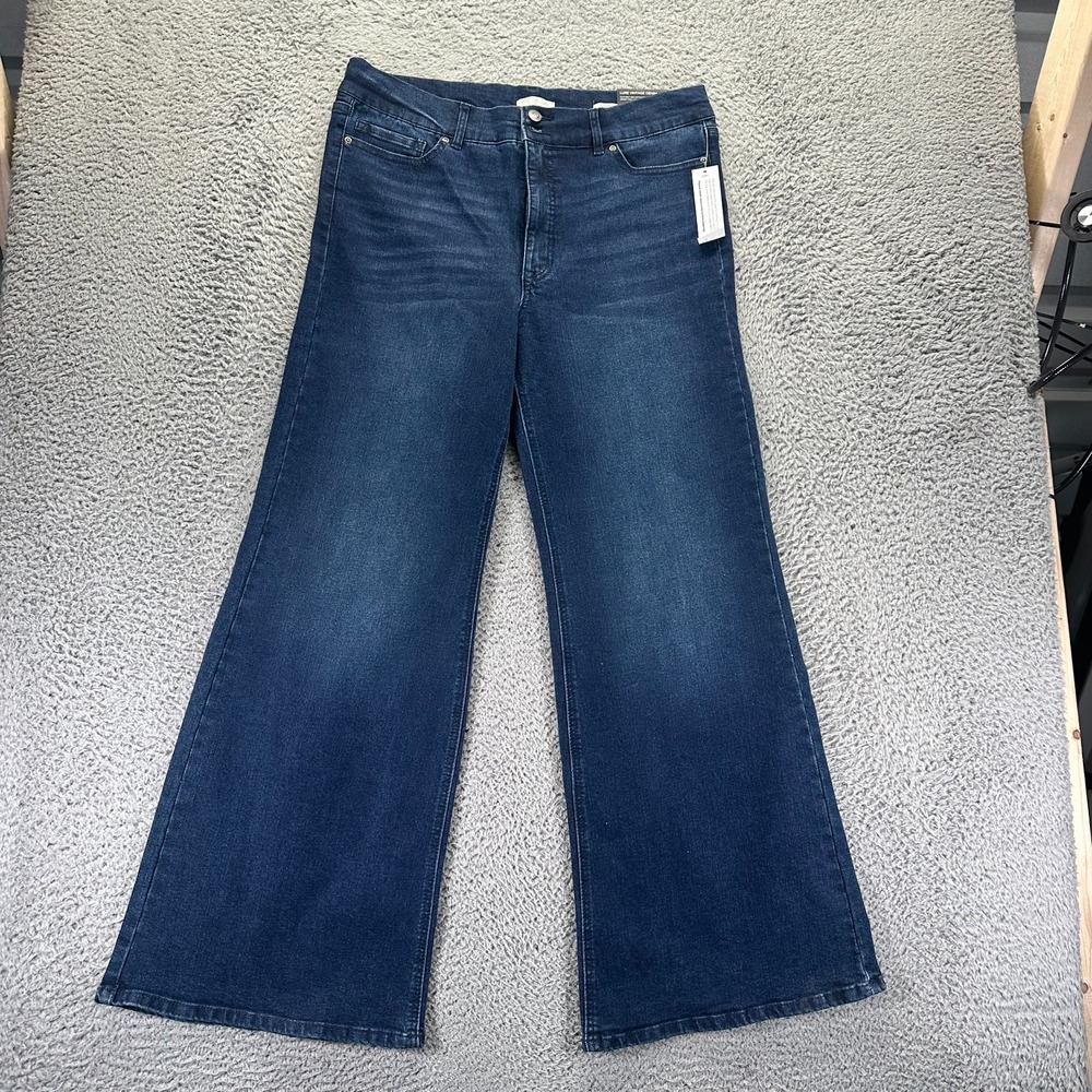 Vintage Sofia Vergara Margot Jeans Women's 16 Blue Cotton Denim Wide Leg Stretch